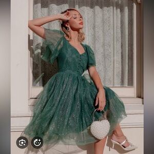 JessaKae Louise Sparkling Green Midi Dress